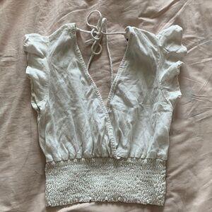 Boho Cream wrap top with tie back small